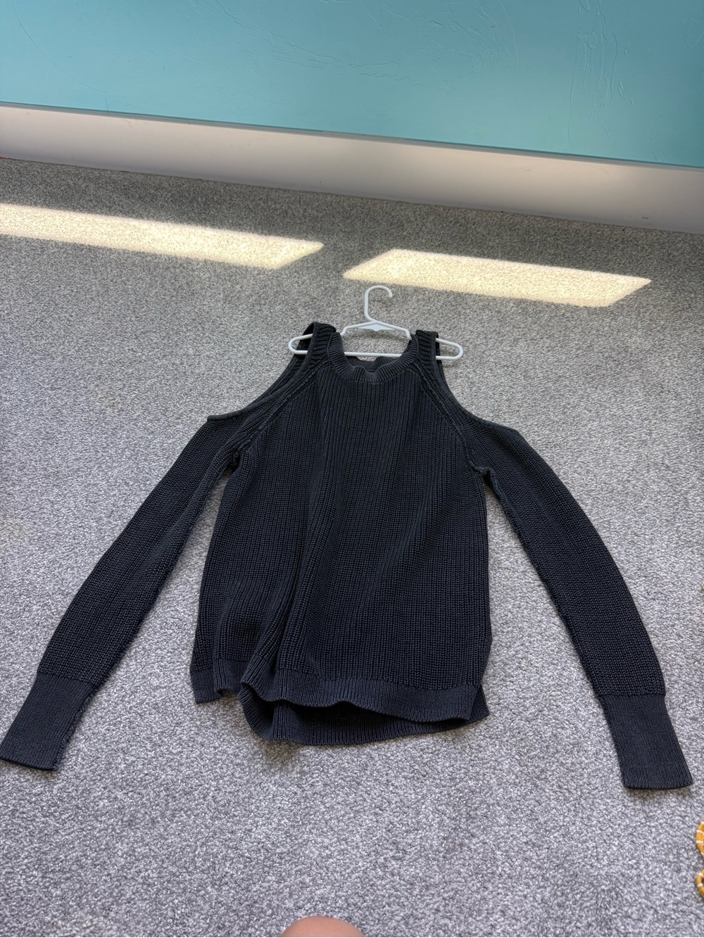 Hollister Black Cold-Shoulder Knit Sweater
